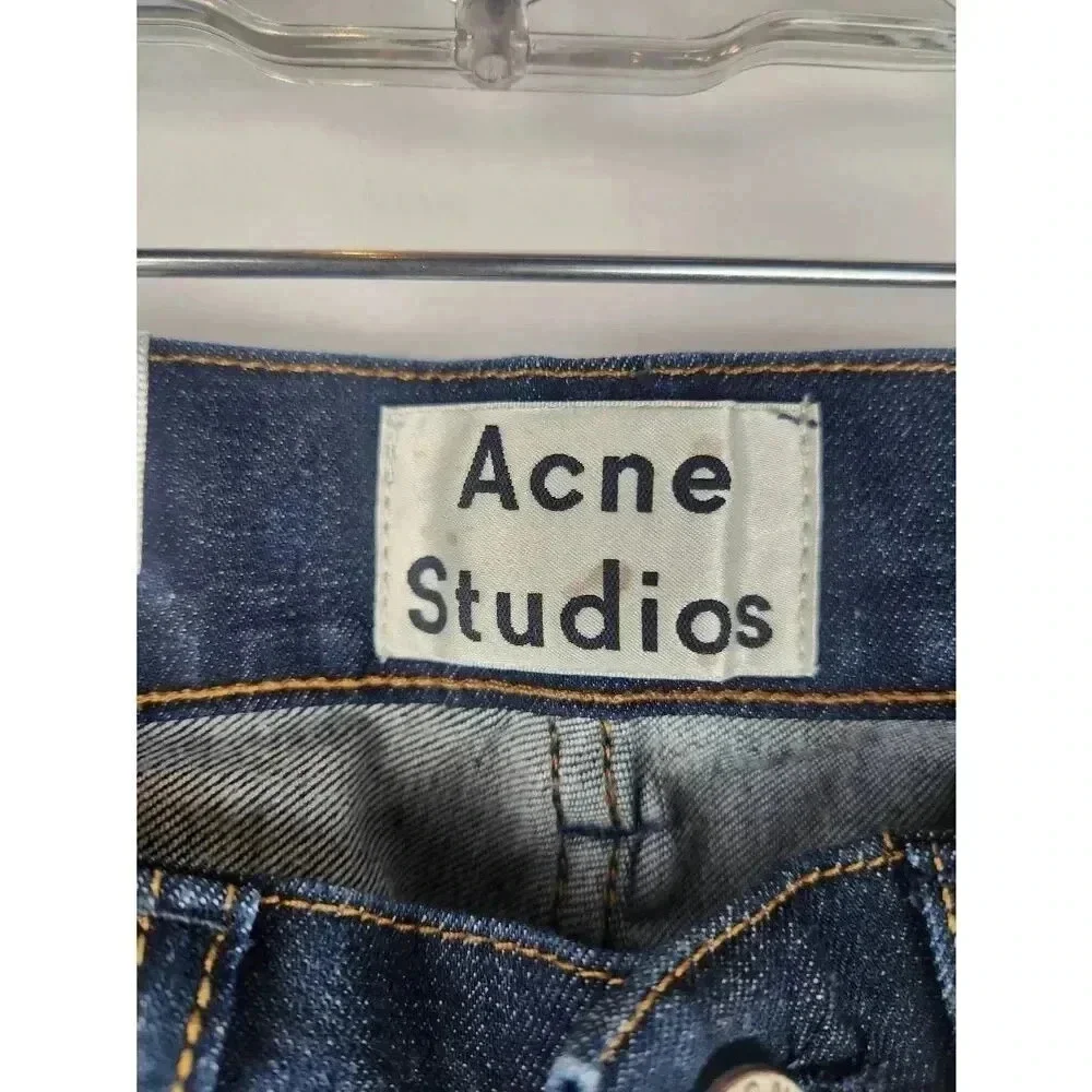 Acne Studios Ace Raw Gothic Skinny Jeans New With Tags Dark Wash Mens 28 Inseam - Picture 4 of 9